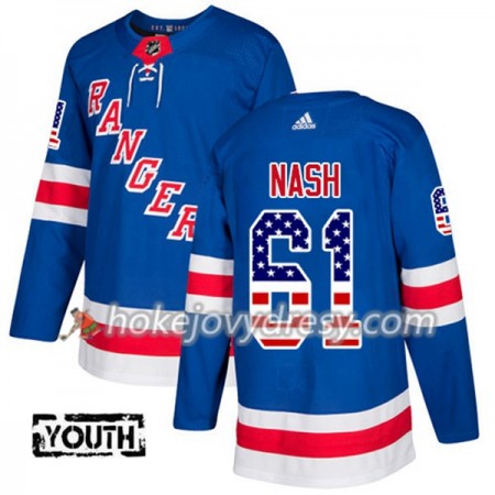 Dětské Hokejový Dres New York Rangers Rick Nash 61 2017-2018 USA Flag Fashion Modrá Adidas Authentic